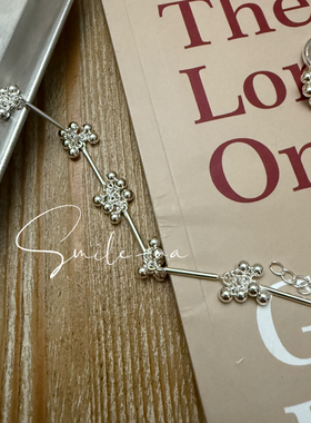 韩国进口小众设计S925纯银葡萄串银珠气质手链小众冷淡风手环女