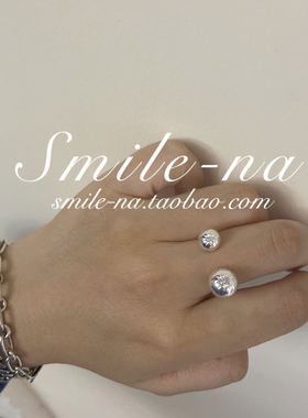 设计师款圆球重工实心开口戒指