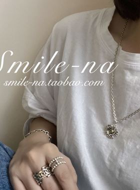 韩国东大门进口925gd做旧小雏菊