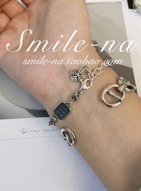 小众925纯银手链猪鼻子手镯手环