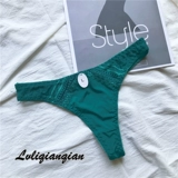 Нижнее белье, милые сексуальные кружевные зеленые штаны, большой размер, тонкий ремешок