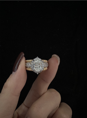 2025轻珠宝S925银镀真金·编织麻绳鎏金满钻法式轻奢小众高级