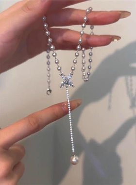 S925镀银珍珠蝴蝶结项链