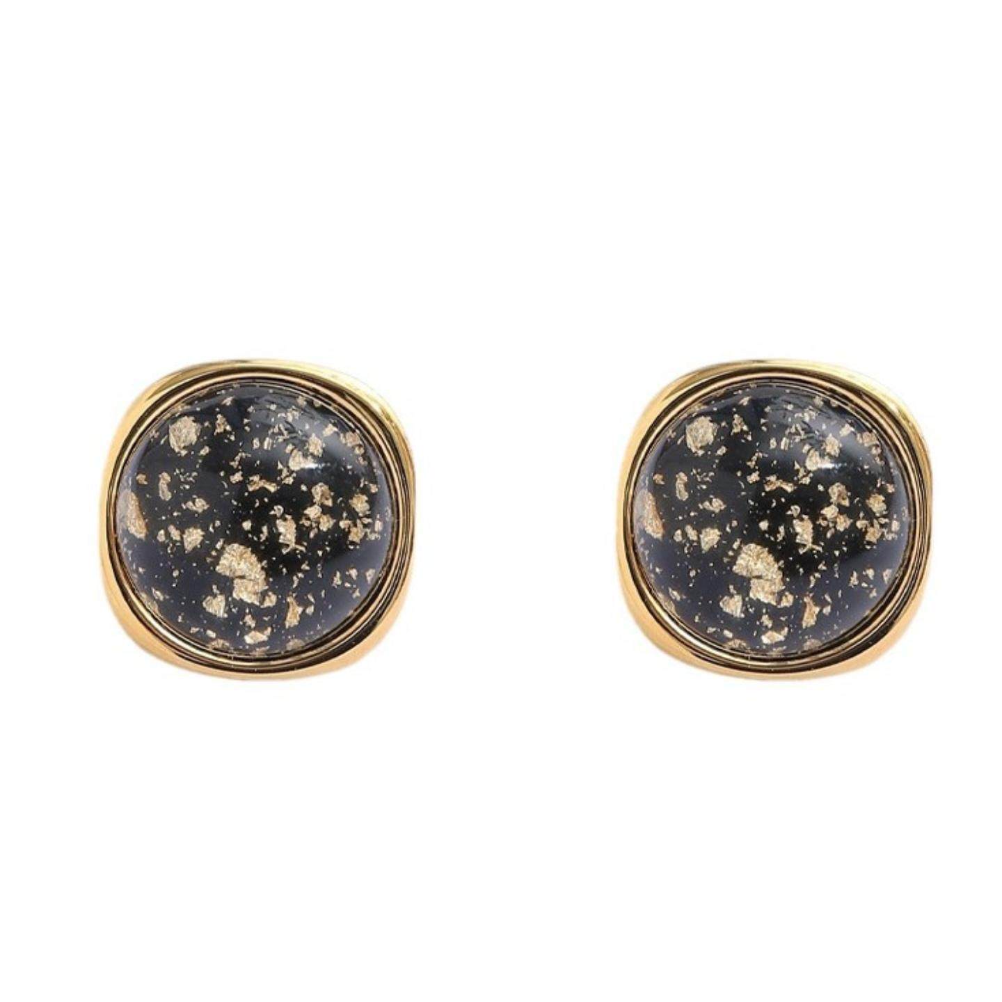 2026新款高级感金箔黑色耳钉银耳环925银针小众气质时尚炫酷耳饰,淘宝优惠券,粉丝福利购,淘宝优惠卷