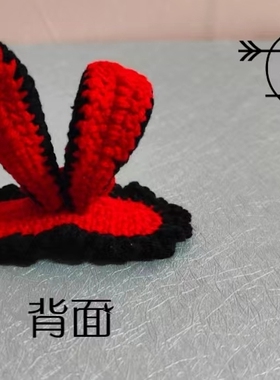 手工DIY顶夹毛线暗黑风兔耳朵