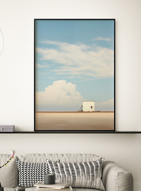 客厅卧室沙发背景墙风景白云蓝天自然天空装饰画挂画艺术油画壁画