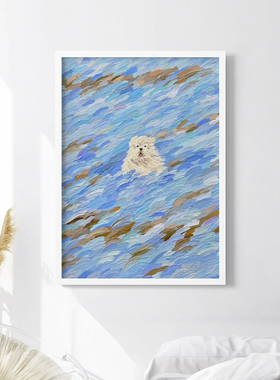 花海躲猫猫客厅卧室沙发玄关墙壁装饰画挂画艺术框油画壁画插画