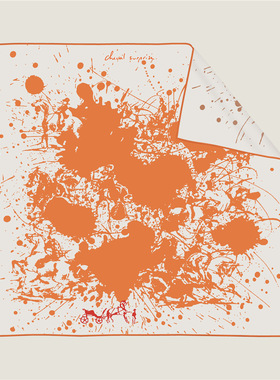90cm双面异色涂鸦油画大方巾