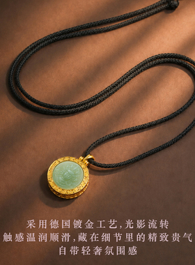 天然和田玉绿度母吊坠轻奢复古s925银双面雕刻玉石玉坠男女款批发