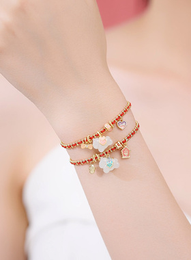 时尚本命年小马红绳手链女天然和田玉生肖马系列手饰送女友礼物