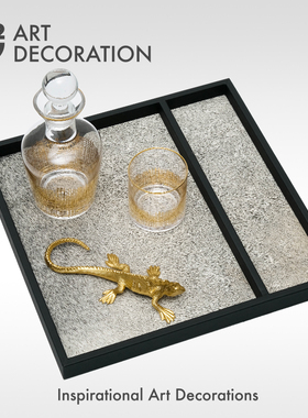 马毛托盘轻奢风客厅书房