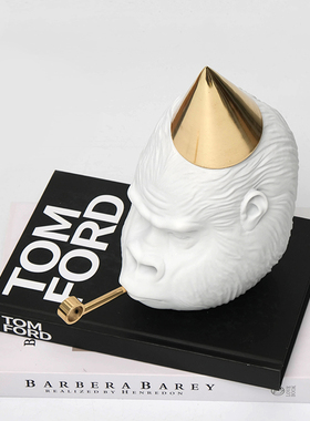 个性陶瓷悟空猩猩头装饰摆件