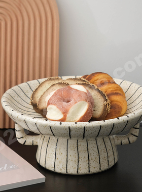 法式复古陶瓷果盘蛋糕点心托盘样板间售楼处酒店餐桌厨房装饰摆件