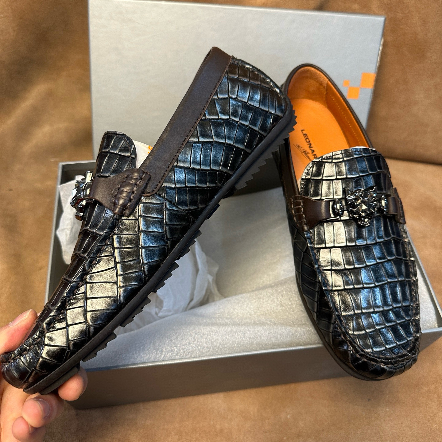 撤柜40 41 42意大利Leonardo男士一脚蹬豆豆皮鞋进口头层牛皮AA39,淘宝优惠券,粉丝福利购,淘宝优惠卷