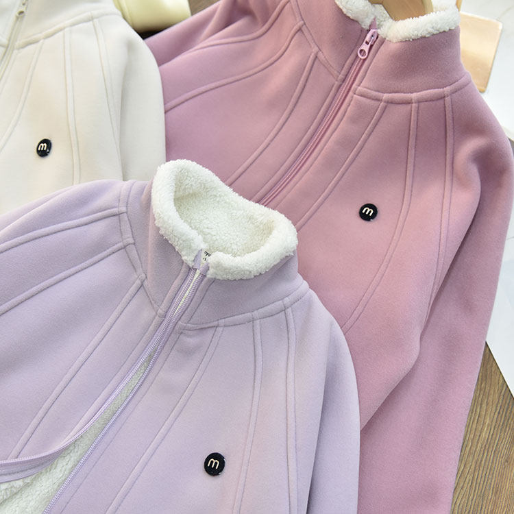 校服神器女童柔软加厚保暖立领羊羔绒外套儿童羊驼绒上衣冬新款,淘宝优惠券,粉丝福利购,淘宝优惠卷