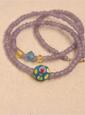 毛衣链老琉璃手工编织项链