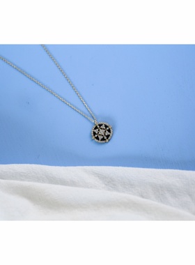 珐琅黑色项链女锁骨链