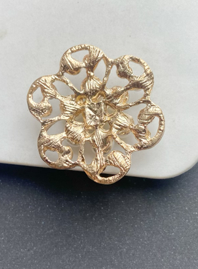 金属百搭白色扣子花朵纽扣镶钻珍珠DIY团扇凤冠头饰配件材料