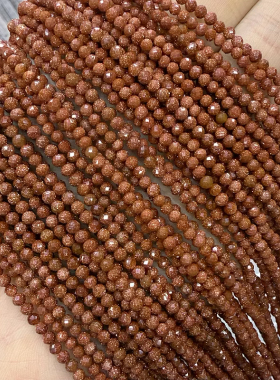 DIY金砂石切面小圆珠2-3-4mm小颗粒散珠diy手链项链串珠饰品配件