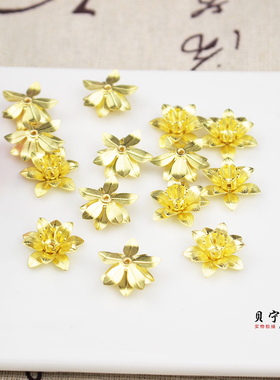 diy立体三层花朵头饰流苏发簪