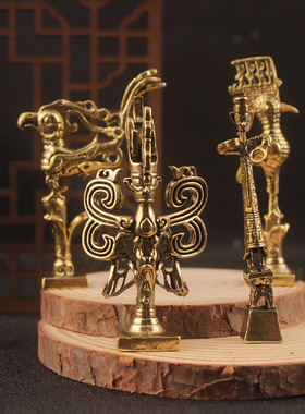 黄铜三星堆见证历史摆件