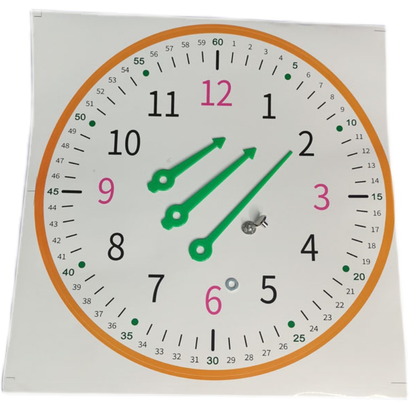 加大钟面贴纸材料包幼儿时钟认知图小学生学时间钟表制作儿童贴画 - 图3