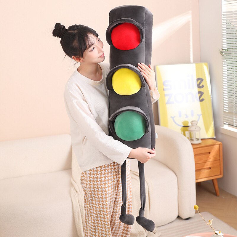 信号红绿灯玩偶抱枕长条枕女生睡觉抱公仔沙发布娃娃儿童毛绒玩具