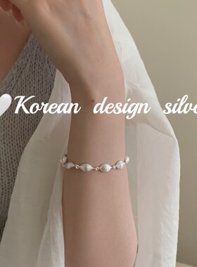 韩版东大门轻奢小众设计感S925纯银贝壳拼接手链精致高级感女叠