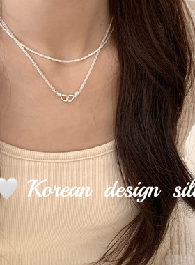 韩版小众设计2025新款爆款S925纯银缠绕环扣项链女锁骨链简约轻奢