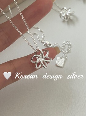 韩国ins风简约气质款小众设计锁骨链 S925纯银 镂空烟花项链百搭