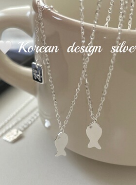 韩国ins小众气质款锁骨链S925纯银 可爱小鱼项链清新简约百搭