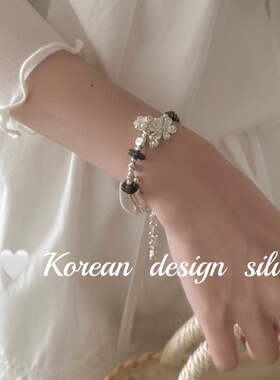 泰国清迈复古泰银手工捶打 S925纯银重工繁花沉香竹节手链小众ins