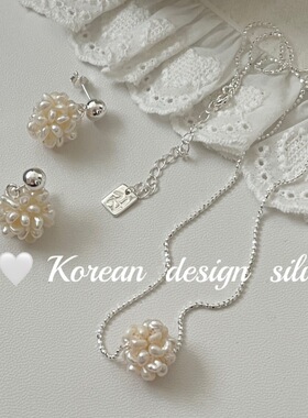 韩国ins风小众设计银饰 S925纯银气质爆米花天然淡水珍珠项链