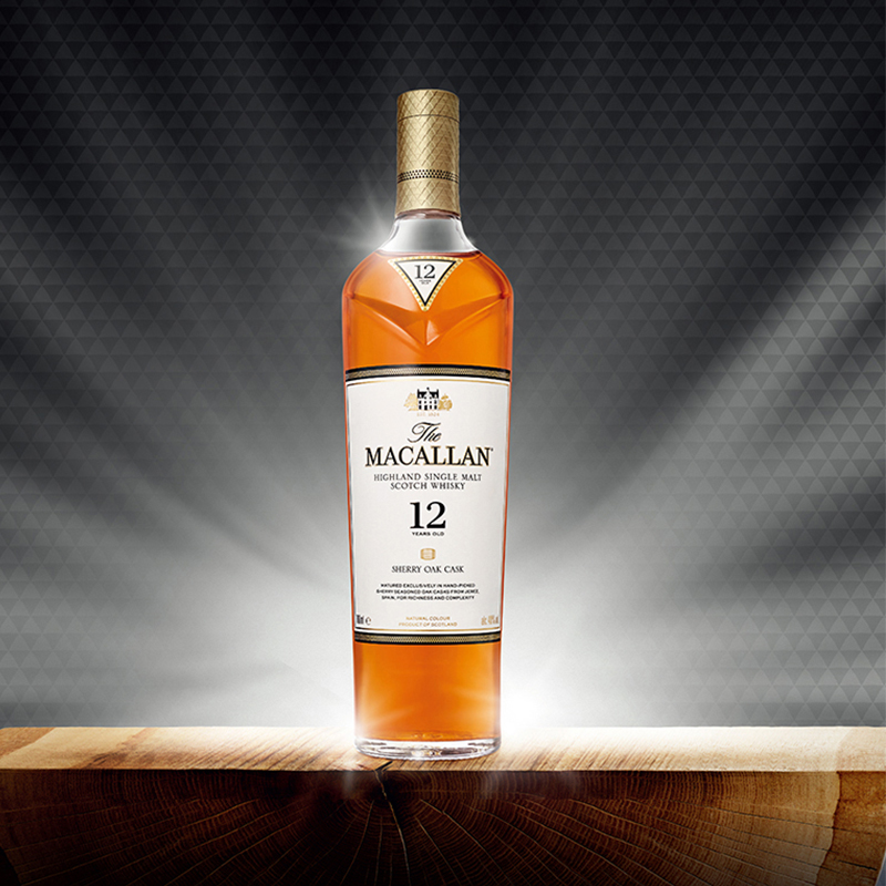 Macallan麦卡伦12年雪莉单桶苏格兰单一麦芽威士忌国行货正品黑钻-图1