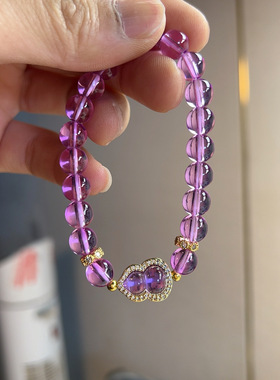 新中式葫芦仿黄水晶手链轻奢感紫晶手串简约百搭时尚女生手饰礼物