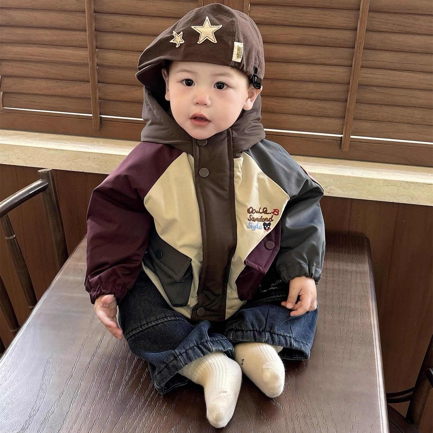 宝宝超好看冬装套装男婴儿衣服加绒加厚外套冬款韩系牛仔裤周岁服,淘宝优惠券,粉丝福利购,淘宝优惠卷