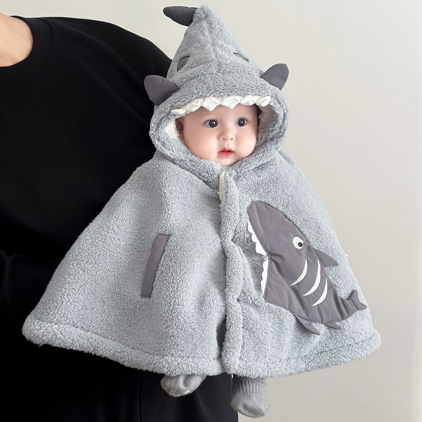 宝宝斗篷冬外出加厚防风外套可爱超萌婴儿加绒保暖连帽外套冬季新,淘宝优惠券,粉丝福利购,淘宝优惠卷