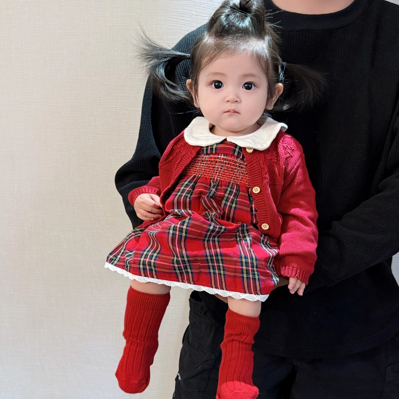 女宝宝连衣裙春秋款婴儿衣服洋气针织开衫超萌格子公主裙周岁礼服,淘宝优惠券,粉丝福利购,淘宝优惠卷