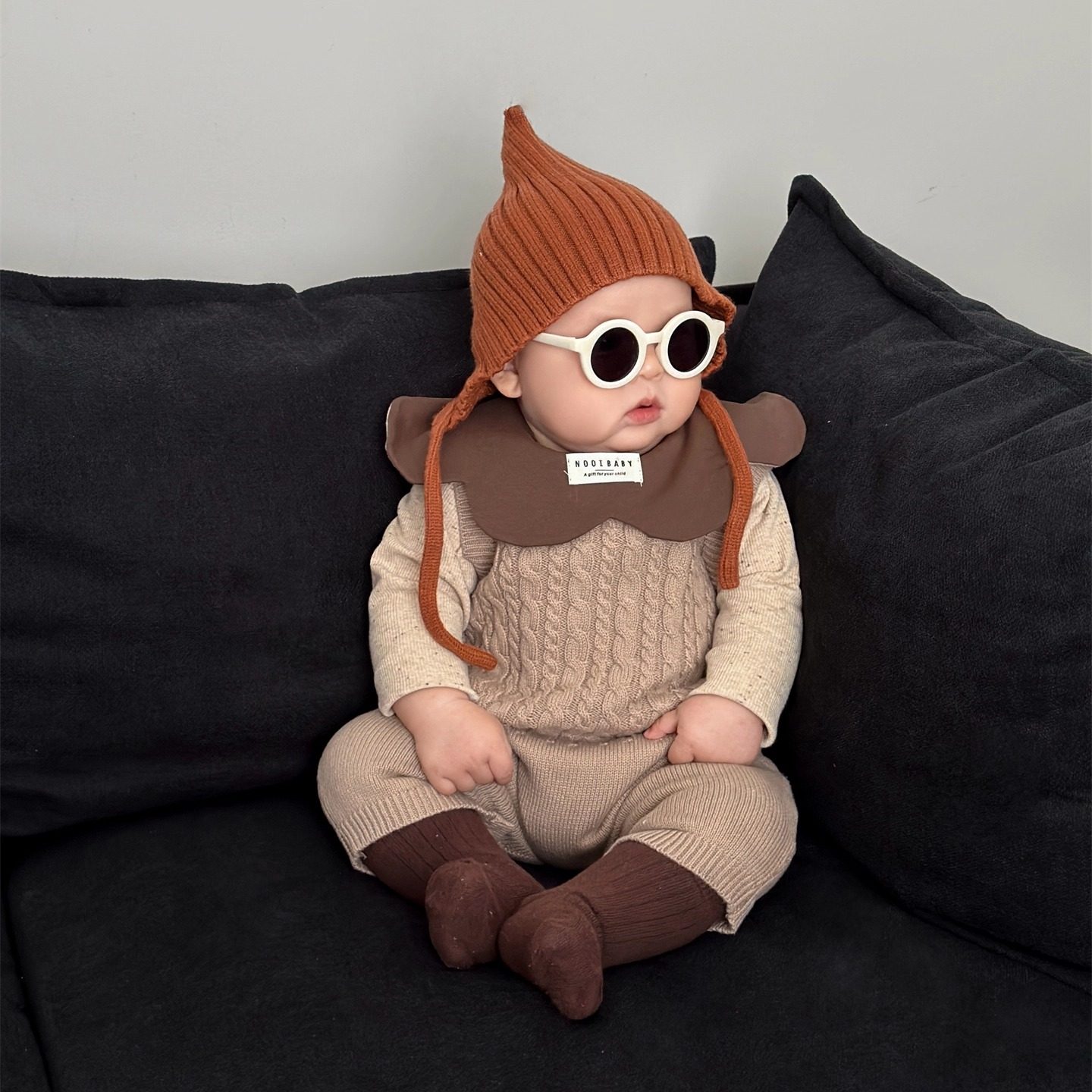 婴儿秋装衣服洋气婴幼儿针织背带裤套装韩版宝宝哈衣裤子两件套潮,淘宝优惠券,粉丝福利购,淘宝优惠卷