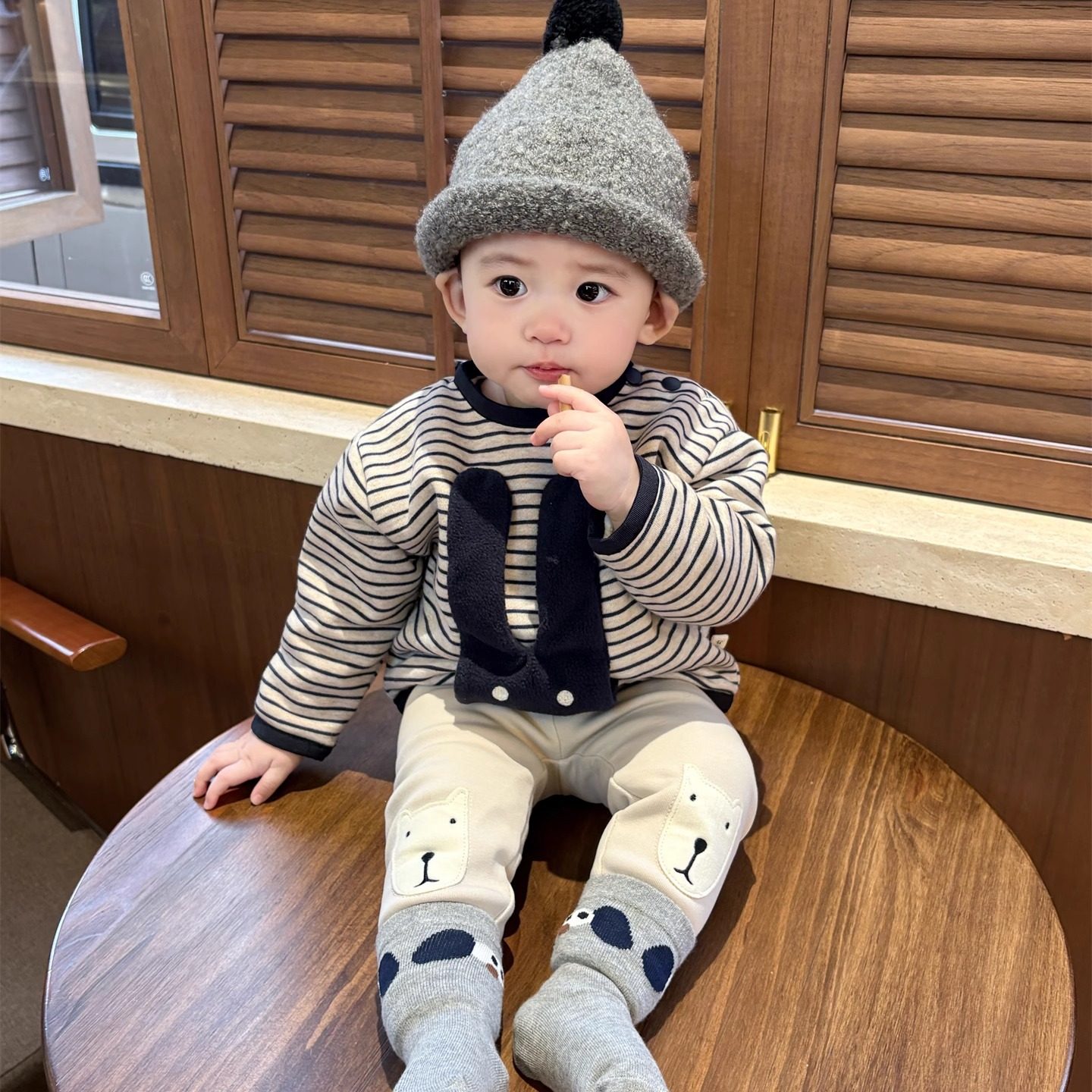 男宝宝洋气时髦冬装套装超萌韩系婴幼儿加厚卫衣打底裤两件套秋冬,淘宝优惠券,粉丝福利购,淘宝优惠卷