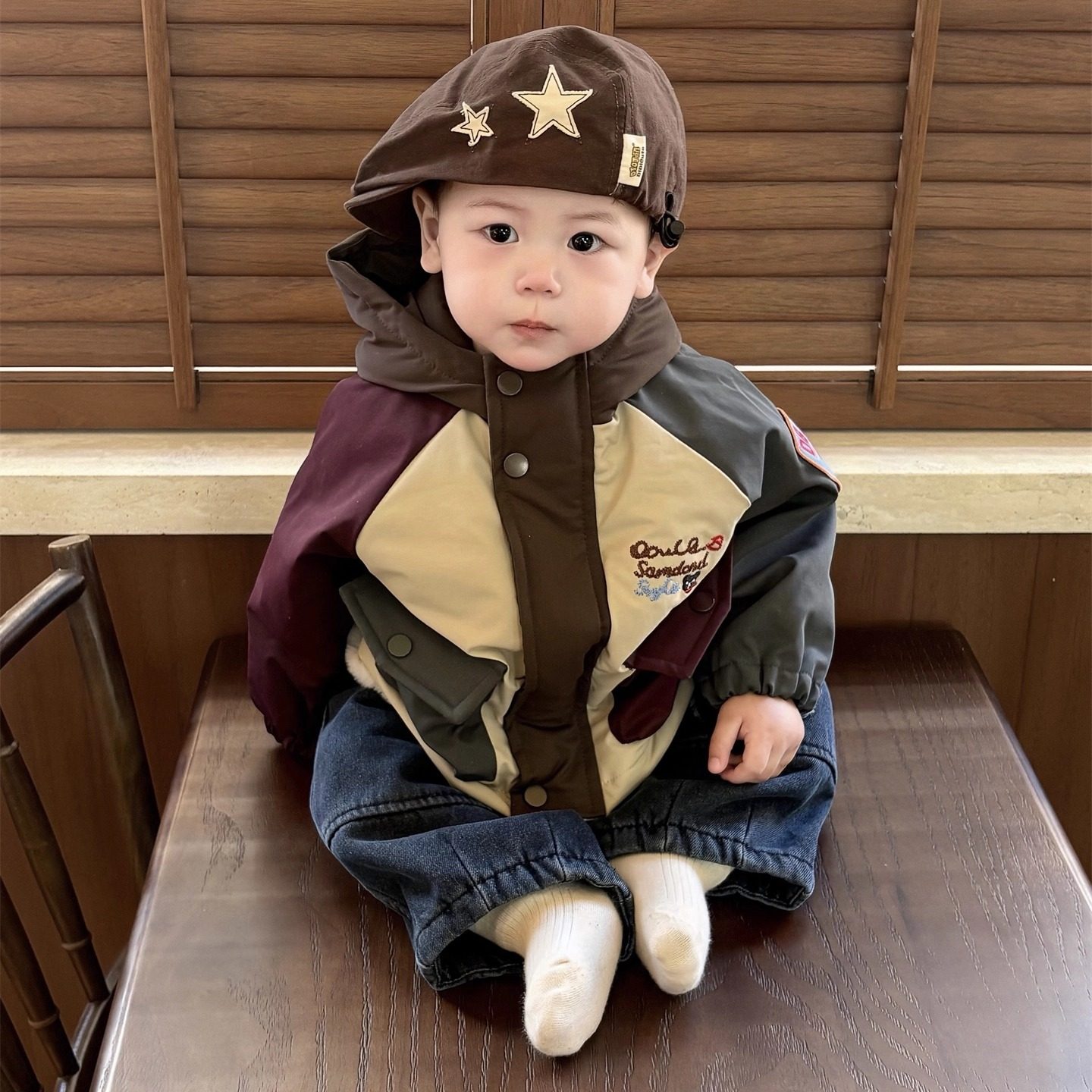 宝宝超好看冬装套装男婴儿衣服加绒加厚外套冬款韩系牛仔裤周岁服,淘宝优惠券,粉丝福利购,淘宝优惠卷