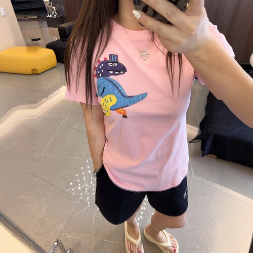 清新减龄 大码女装胖mm春夏装新款2025年短袖半袖t恤上衣打底宽松 - 图1