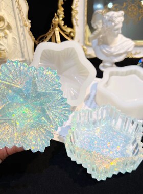 年年有红diy水晶滴胶模具五角星叠叠乐收纳盒磨具高镜面硅胶模具