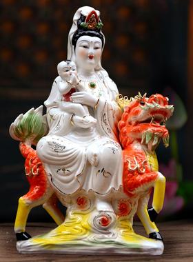 陶瓷麒麟摆件供奉观音佛像