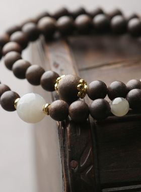 「兰亭紫烟」达拉干沉香助眠双层手串手链串珠手饰女款饰品礼品