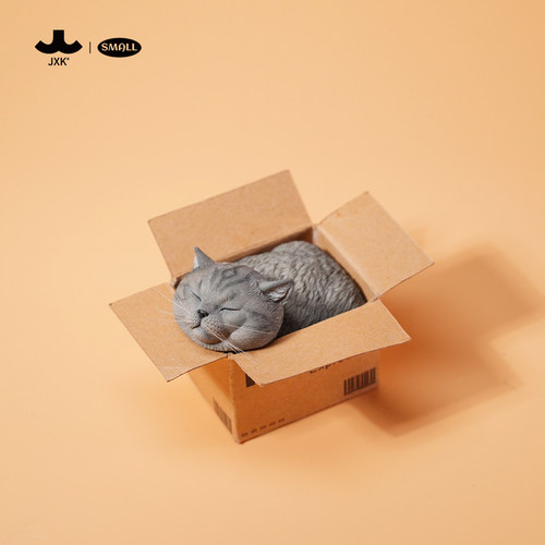 JXKsmall快递猫模型公仔仿真宠物小猫咪蓝猫手办迷你微缩摆件礼物 - 图0