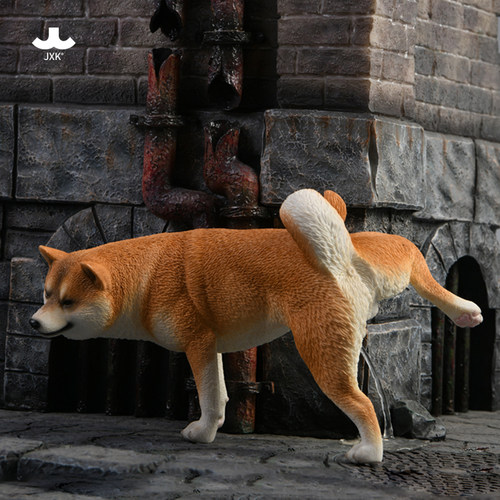 JXK柴犬模型 仿真动物周边车饰手办拉屎小狗汽车载摆件桌面装饰品 - 图0