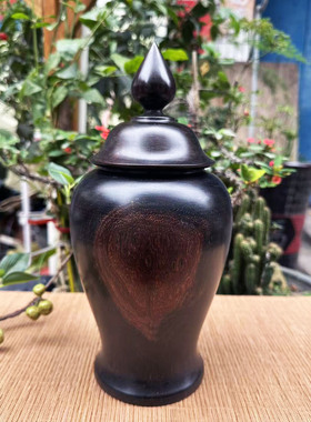 大红酸枝整木黑飘红茶叶罐13×27交趾黄檀储物罐工艺礼品实拍
