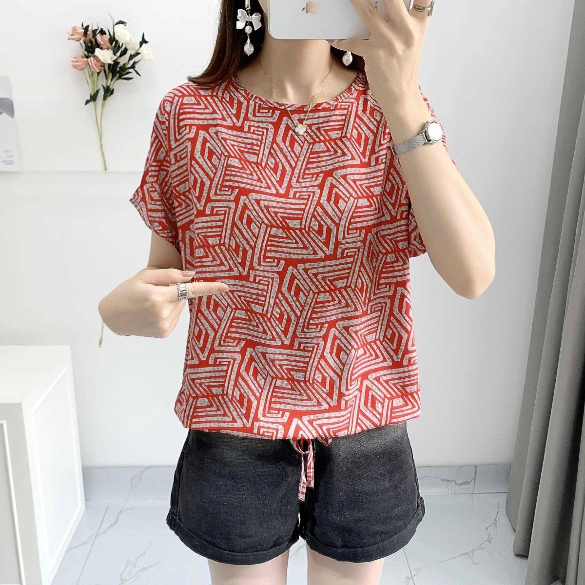 棉绸面料夏季宽松大码短袖上衣显瘦人造棉大码女装遮肚百搭T恤衫,淘宝优惠券,粉丝福利购,淘宝优惠卷