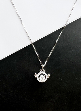 MISS RUILI 定制 百搭时尚甜美天使翅膀水钻锁骨链项链F1414